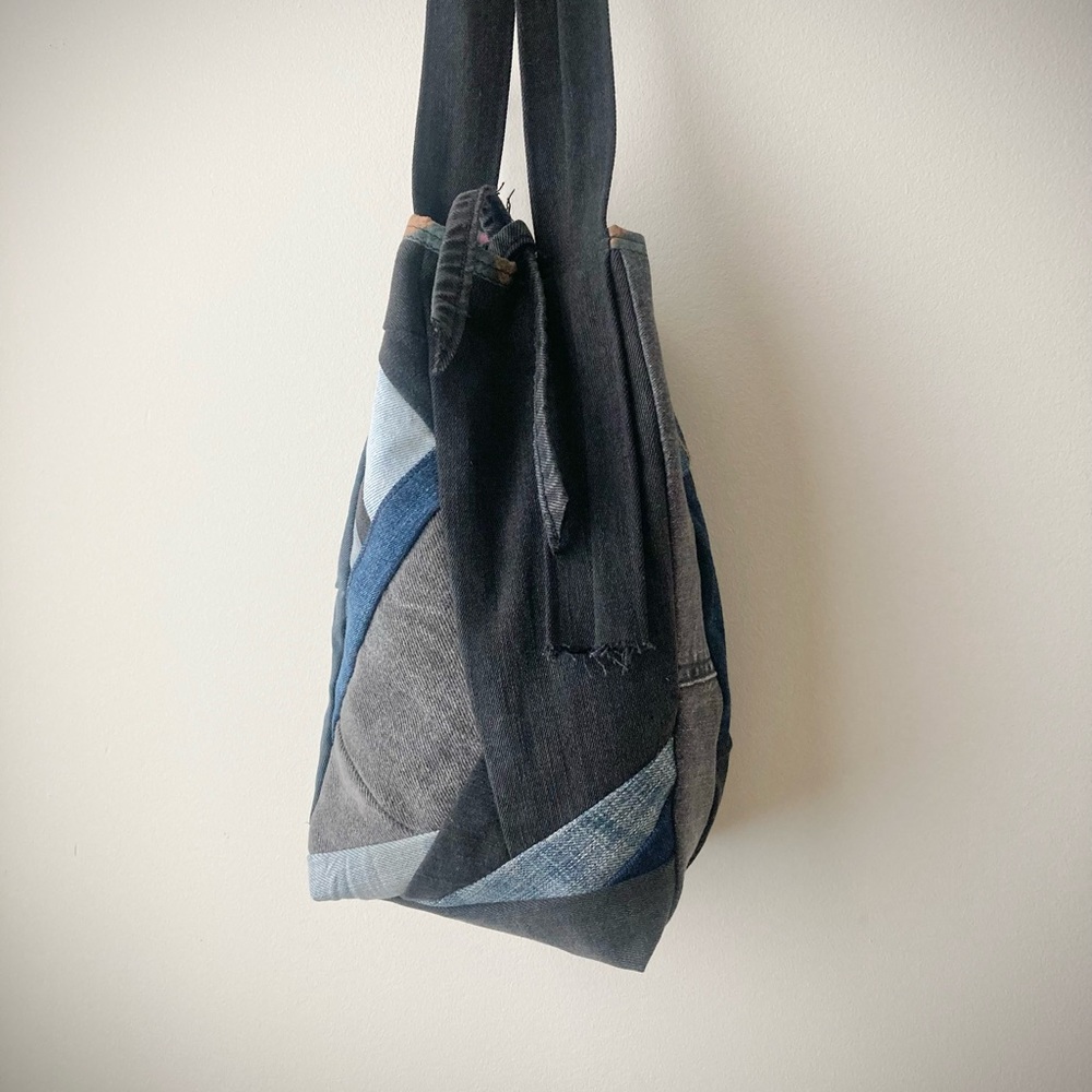 joodito origami japanese boro crossbody patchwork denim jean slouchy handbag bag - Picture 5 of 15